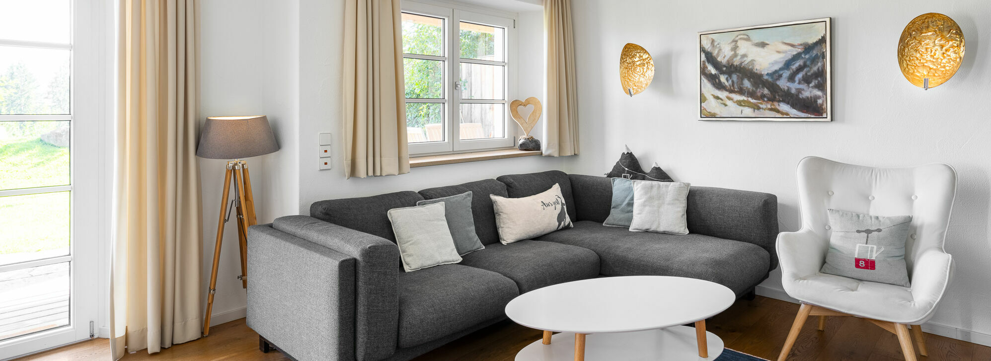 Chalet Rubihorn Wohnzimmer im Kinderhotel Allgäuer Berghof