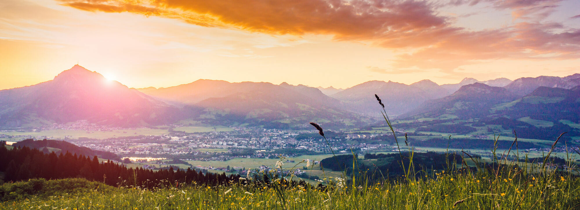 Ausblick auf die Allgäuer Alpen im Kinderhotel Allgäuer Berghof